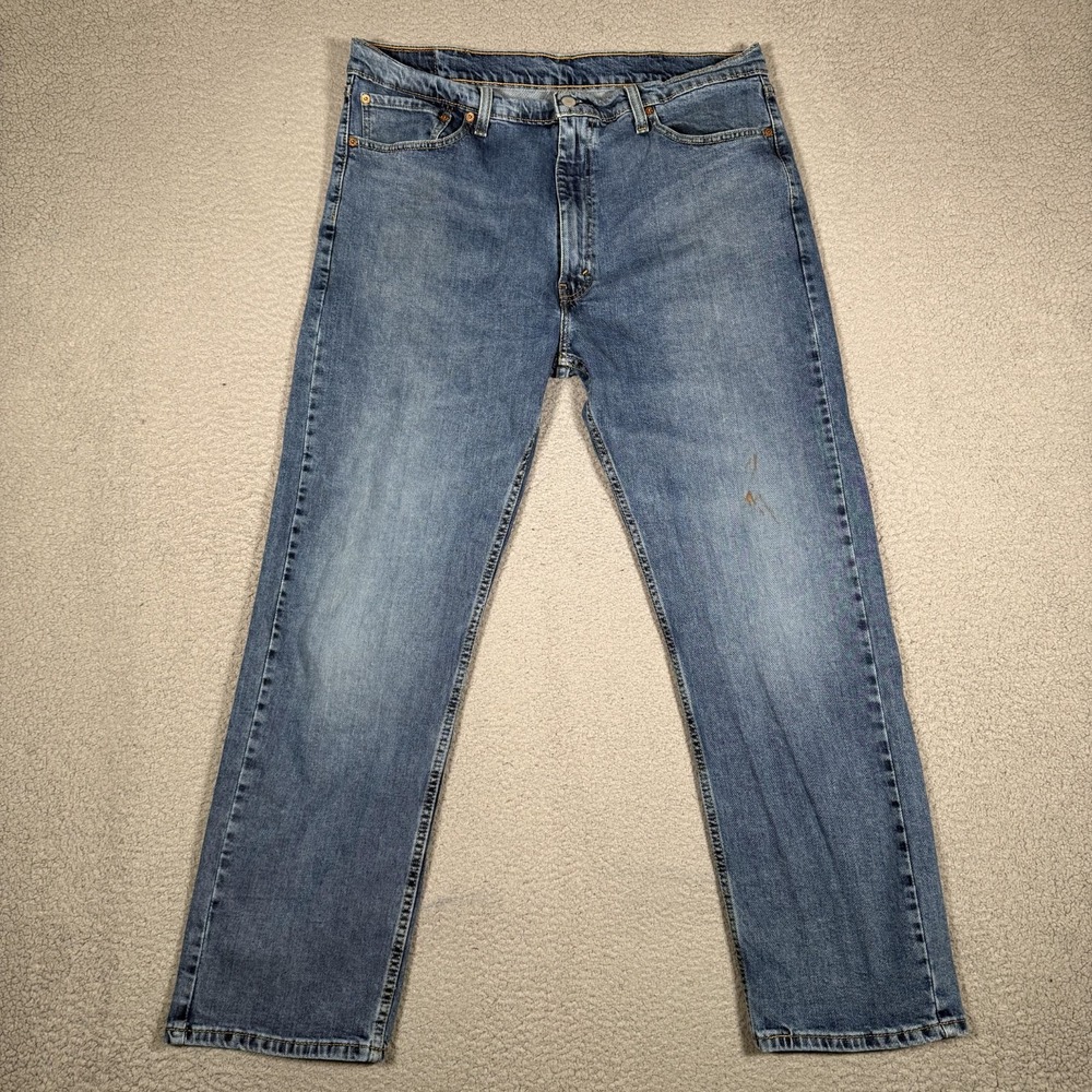 Levis Jeans Mens 36x30 Blue 505 Straight Fit Denim Casual Logo Preppy 5 Pocket